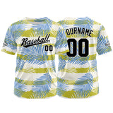 Custom Full Print Design Authentic Baseball Jersey blue-yellow green