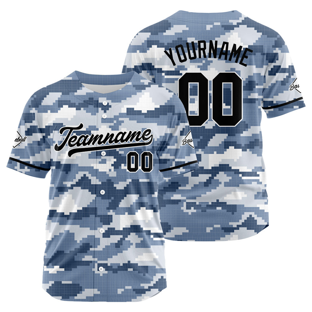 Custom Full Print Design Authentic Baseball Jersey gray blue enthsush