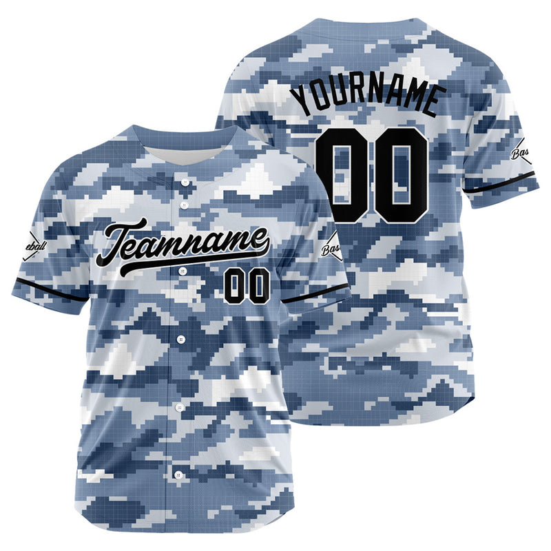 Custom Full Print Design Authentic Baseball Jersey gray blue