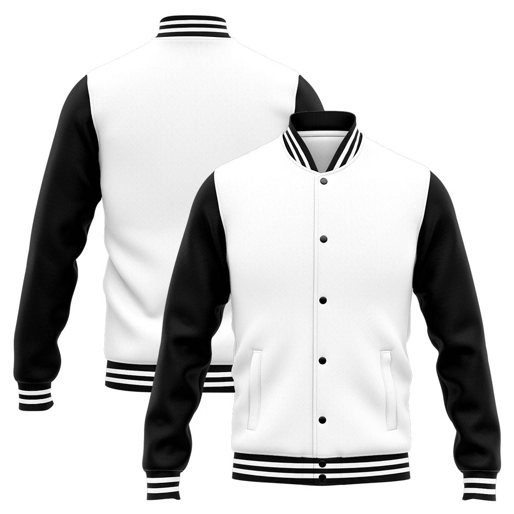 Custom Varsity Jacket Letterman jacket for Men, Women and Youth White Black enthsush