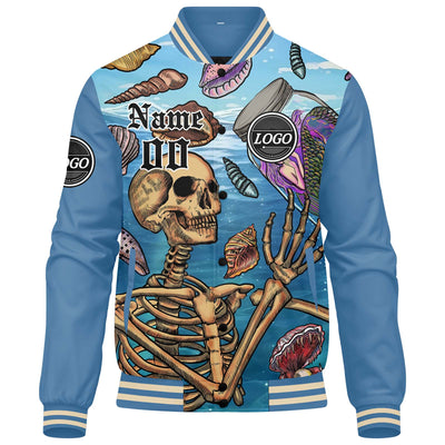 Custom Varsity Jacket Letterman jacket for Men, Women and Youth Light Blue enthsush