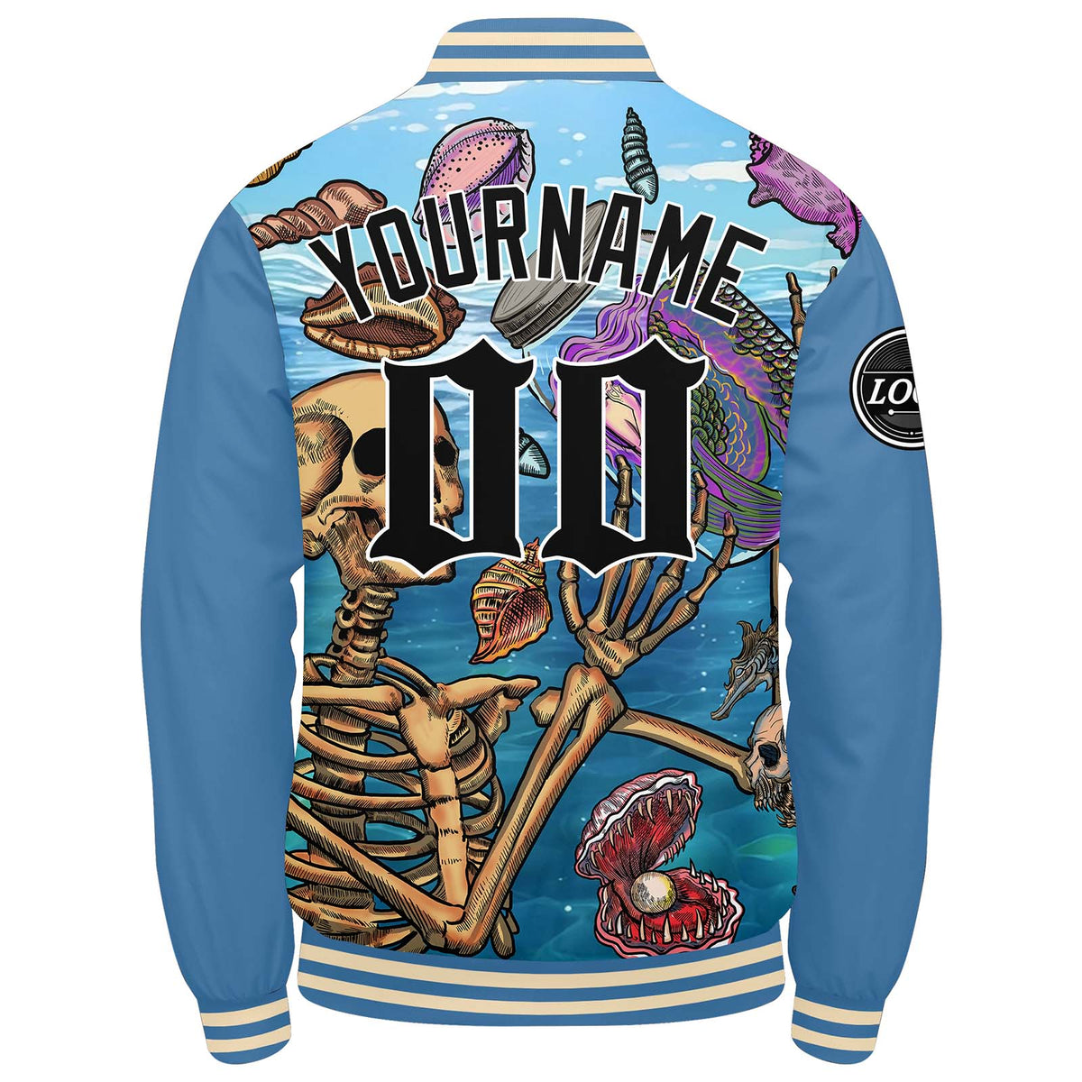 Custom Varsity Jacket Letterman jacket for Men, Women and Youth Light Blue enthsush