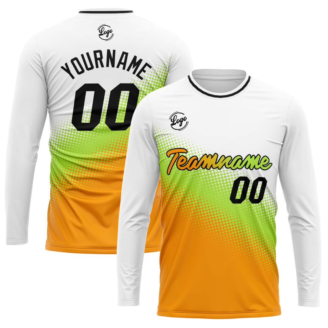 Custom Basketball Soccer Football Shooting Long T-Shirt for Adults and Kids White&Gold enthsush