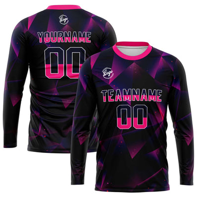 Custom Basketball Soccer Football Shooting Long T-Shirt for Adults and Kids Black&Pink enthsush