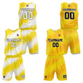 Custom Yellow Reversible Basketball Suit for Adults and Kids Personalized Jersey enthsush