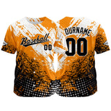 Custom Full Print Design Authentic Baseball Jersey orange-black-white