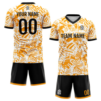 Custom Soccer Jerseys for Men Women Personalized Soccer Uniforms for Adult and Kid Orange&Black&White enthsush
