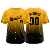 Custom Full Print Design Authentic Baseball Jersey black-yellow