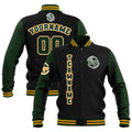 Custom Black Drak Green Yellow Waterproof Varsity Jackets Personalized Stitched Name Number Logo to Letterman Jackets enthsush