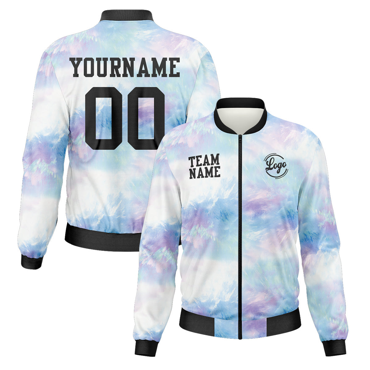Custom Long Sleeve Windbreaker Jackets Uniform Printed Your Logo Name Number Explosive Tie Dyeing enthsush
