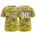 Custom Baseball Jersey Personalized Baseball Shirt for Men Women Kids Youth Teams Stitched and Print Yellow&Grey enthsush