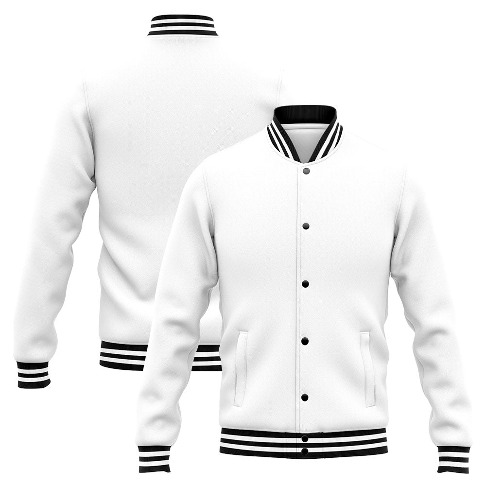 Custom Varsity Jacket Letterman jacket for Men, Women and Youth White enthsush