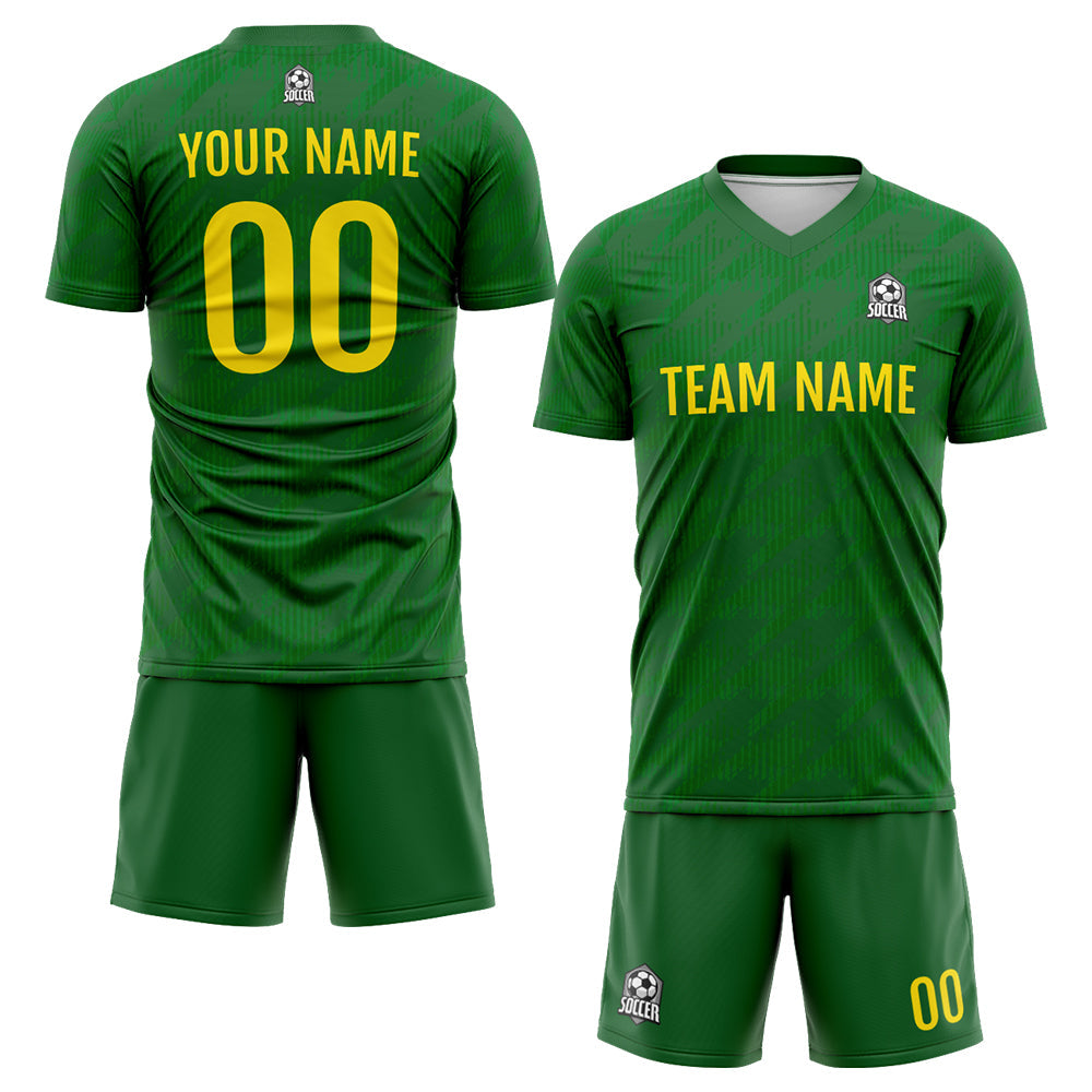 Custom Soccer Jerseys for Men Women Personalized Soccer Uniforms for Adult and Kid Green&Yellow enthsush