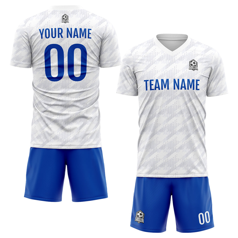 Custom Soccer Jerseys for Men Women Personalized Soccer Uniforms for Adult and Kid White&Blue enthsush