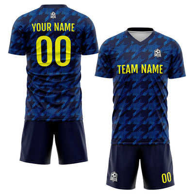 Custom Soccer Jerseys for Men Women Personalized Soccer Uniforms for Adult and Kid Navy&Yellow enthsush