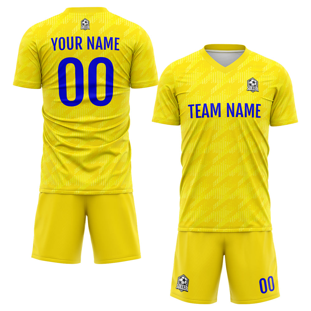 Custom Soccer Jerseys for Men Women Personalized Soccer Uniforms for Adult and Kid Yellow&Blue enthsush