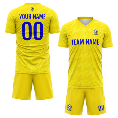 Custom Soccer Jerseys for Men Women Personalized Soccer Uniforms for Adult and Kid Yellow&Blue enthsush