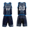 Custom Basketball Jersey Uniform Suit Printed Your Logo Name Number Navy-Blue enthsush