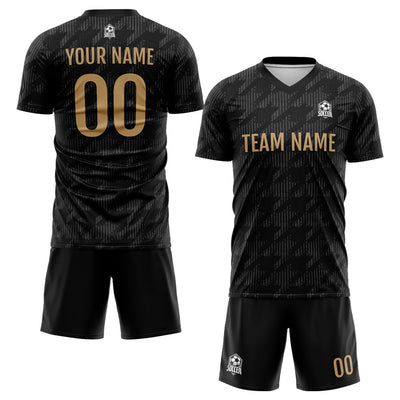 Custom Soccer Jerseys for Men Women Personalized Soccer Uniforms for Adult and Kid Black&Old Gold enthsush