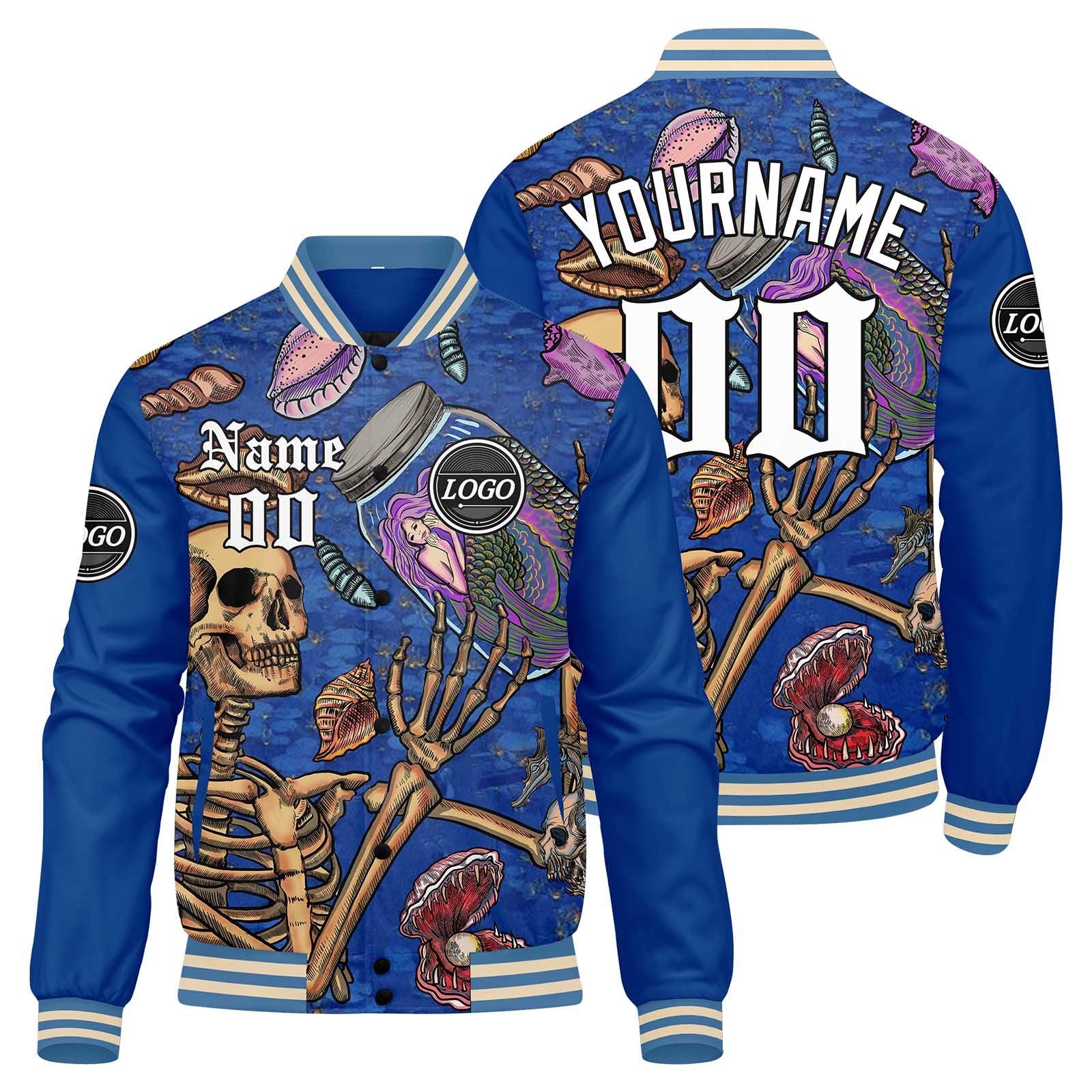 Custom Varsity Jacket Letterman jacket for Men, Women and Youth Blue enthsush