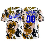 Custom Full Print Design Authentic Baseball Jersey white-brown-black-blue