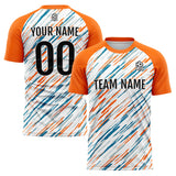 Custom Soccer Jerseys for Men Women Personalized Soccer Uniforms for Adult and Kid White&Orange