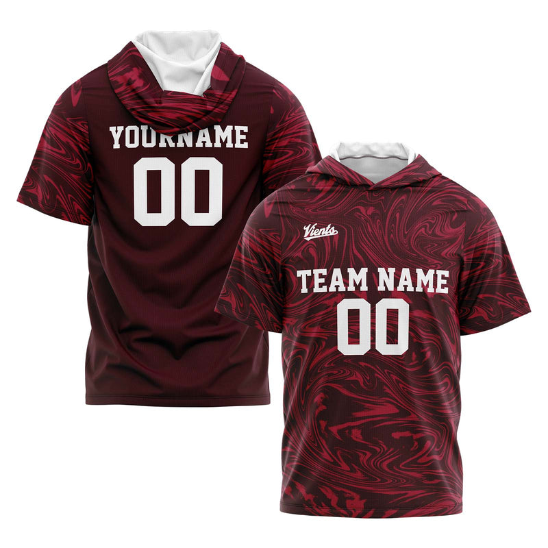 Custom Burgundy Sleeve Hoodies for Men Women Shirts with Hoods Printed Name Logo