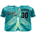 Custom Full Print Design Authentic Baseball Jersey Aqua enthsush