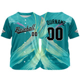 Custom Full Print Design Authentic Baseball Jersey Aqua