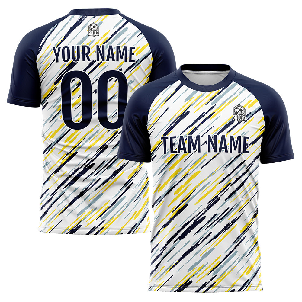 Custom Soccer Jerseys for Men Women Personalized Soccer Uniforms for Adult and Kid White&Navy enthsush
