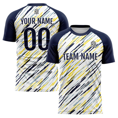 Custom Soccer Jerseys for Men Women Personalized Soccer Uniforms for Adult and Kid White&Navy enthsush