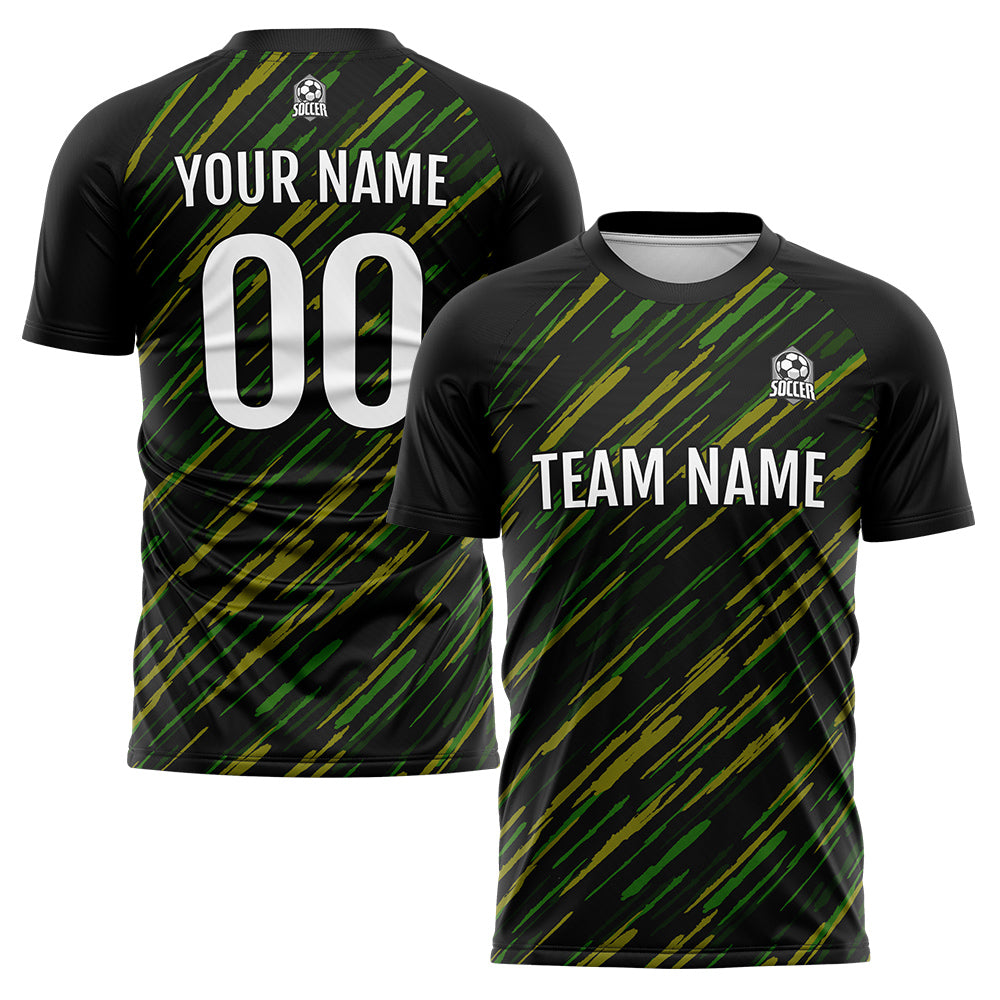 Custom Soccer Jerseys for Men Women Personalized Soccer Uniforms for Adult and Kid Black&Green enthsush