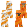 Custom Orange Reversible Basketball Suit for Adults and Kids Personalized Jersey enthsush