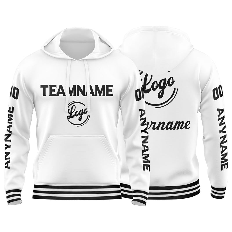 Custom White Sweatshirt Hoodie For Men Women Girl Boy Print Your Logo Name Number