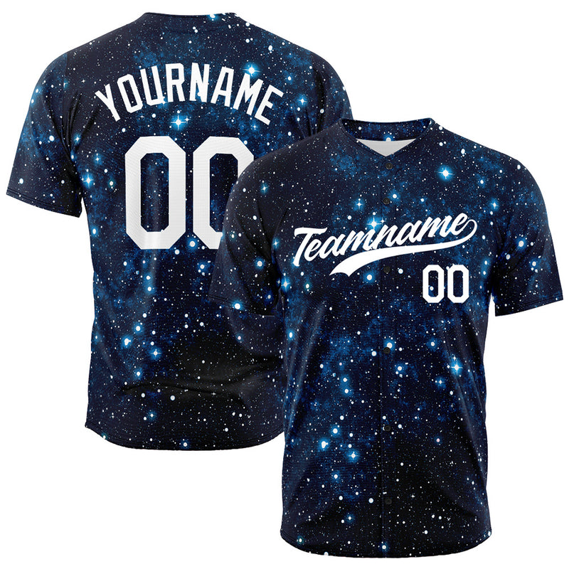 Custom Full Print Design Authentic Baseball Jersey starry sky