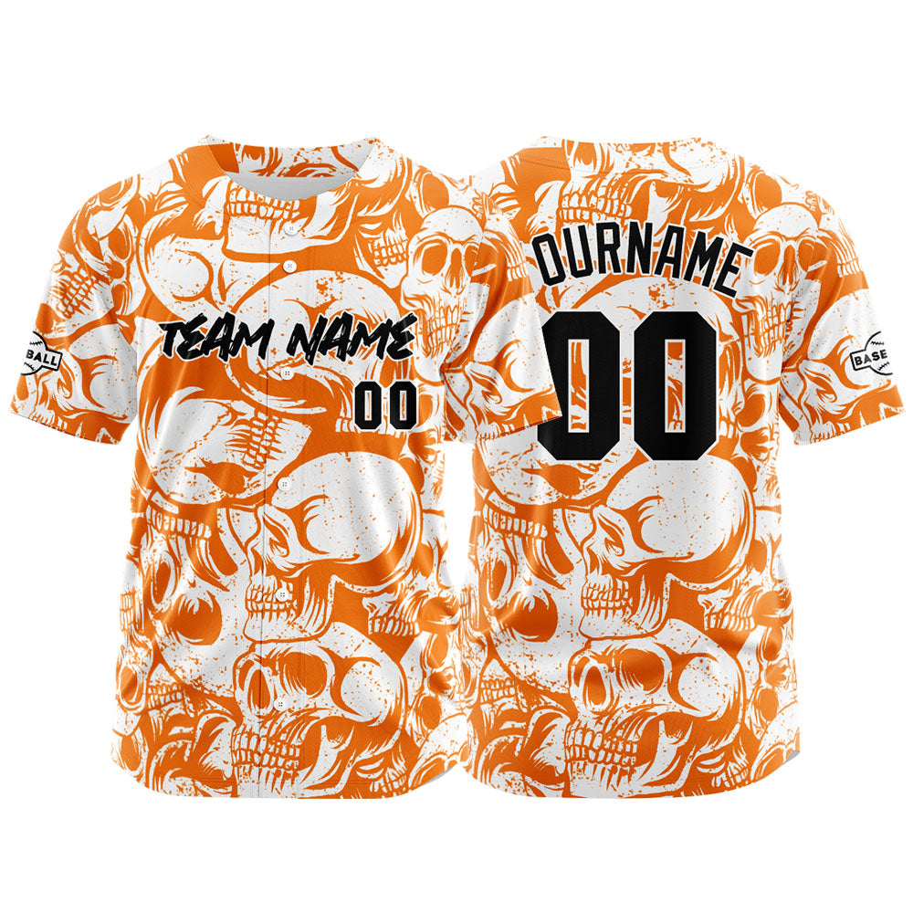 Custom Baseball Jersey Personalized Baseball Shirt for Men Women Kids Youth Teams Stitched and Print Orange&White enthsush