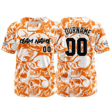 Custom Baseball Jersey Personalized Baseball Shirt for Men Women Kids Youth Teams Stitched and Print Orange&White