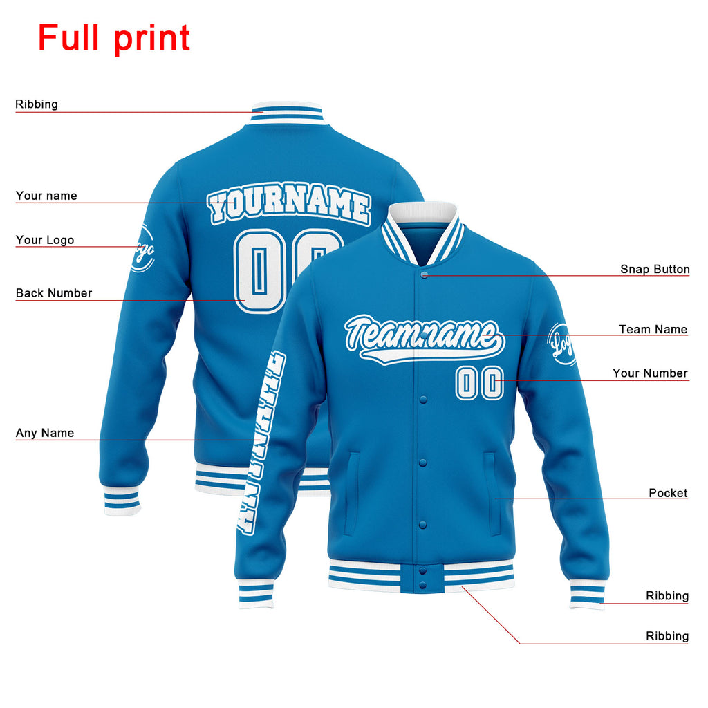 Custom Varsity Jacket Letterman jacket for Men, Women and Youth Blue enthsush