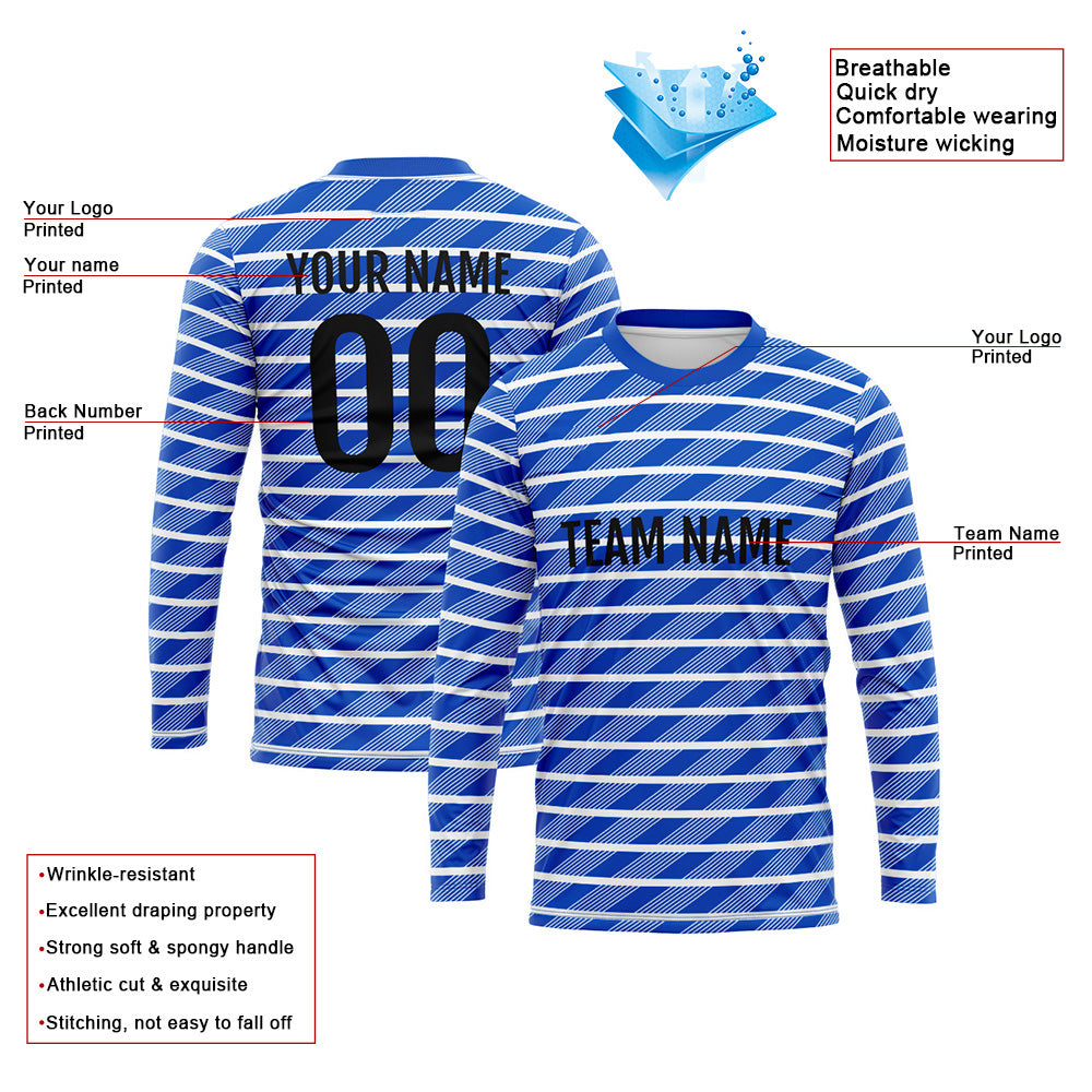 Custom Basketball Soccer Football Shooting Long T-Shirt for Adults and Kids Blue enthsush