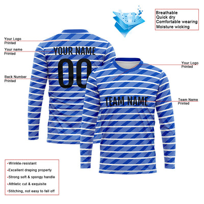 Custom Basketball Soccer Football Shooting Long T-Shirt for Adults and Kids Blue enthsush