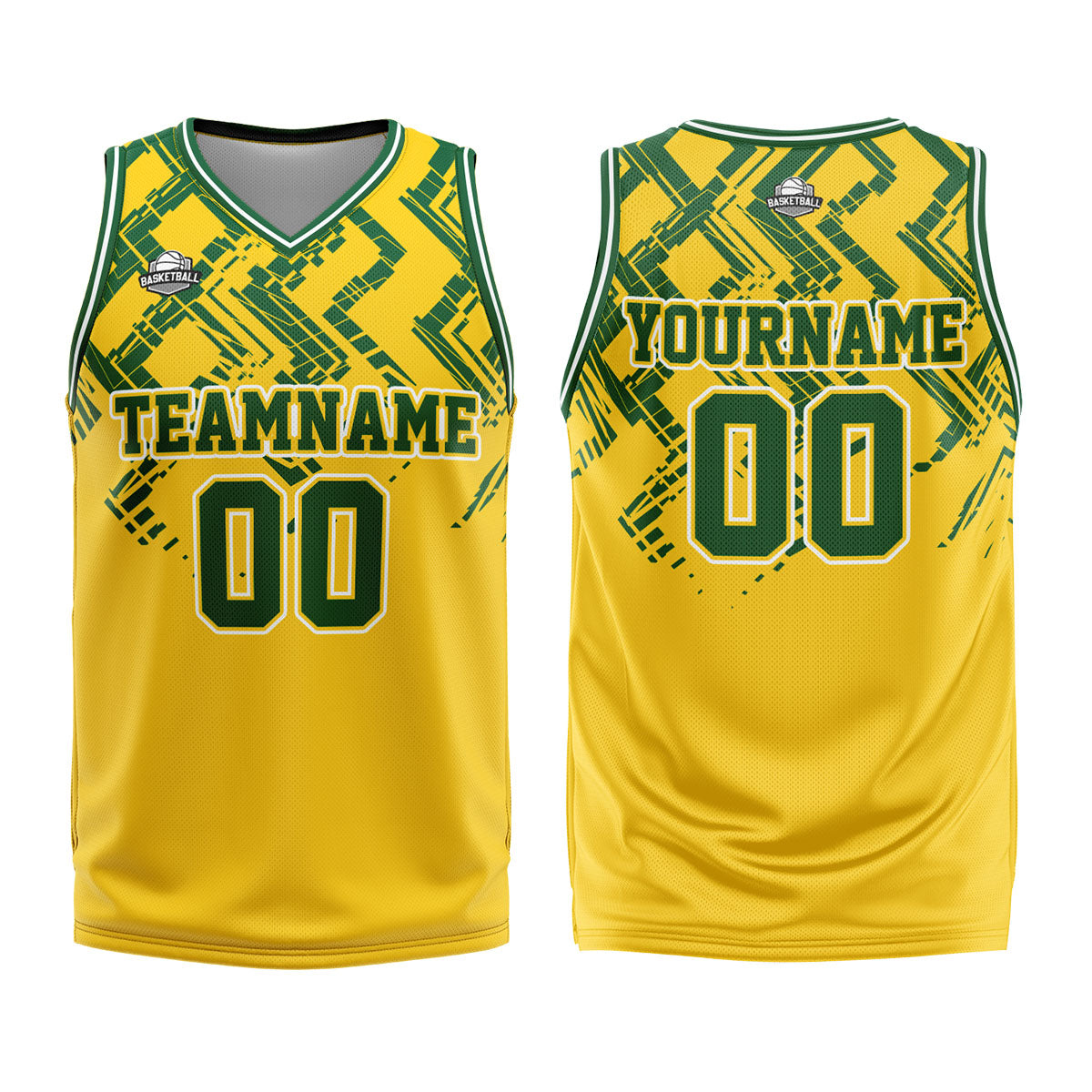 Custom Yellow Green Basketball Jersey Uniform Suit Printed Your Logo Name Number enthsush