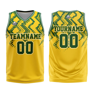 Custom Yellow Green Basketball Jersey Uniform Suit Printed Your Logo Name Number enthsush