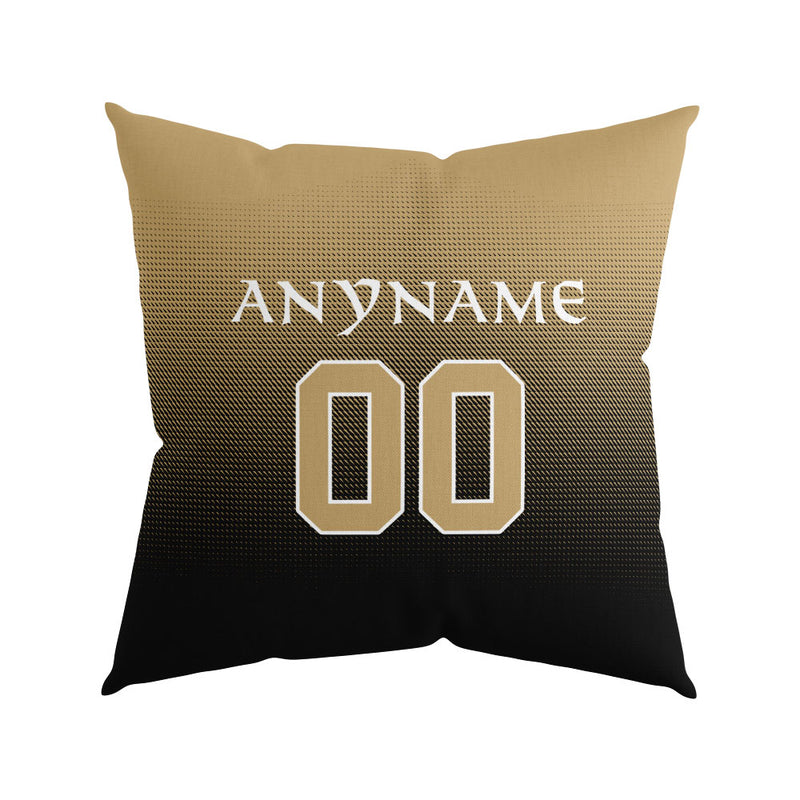 Custom Football Throw Pillow for Men Women Boy Gift Printed Your Personalized Name Number Gold&Black&White