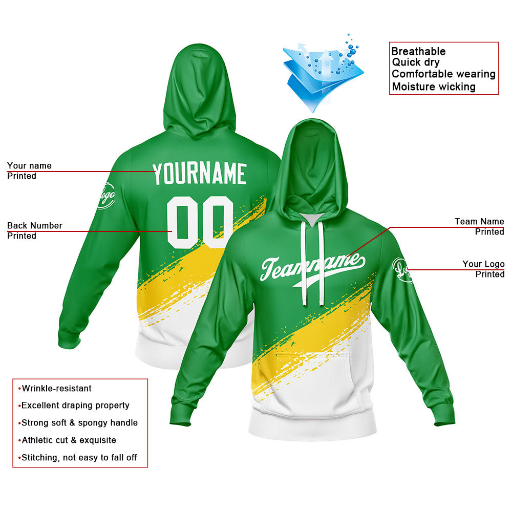 Custom Green White Sweatshirt Hoodie For Men Women Girl Boy Print Your Logo Name Number enthsush