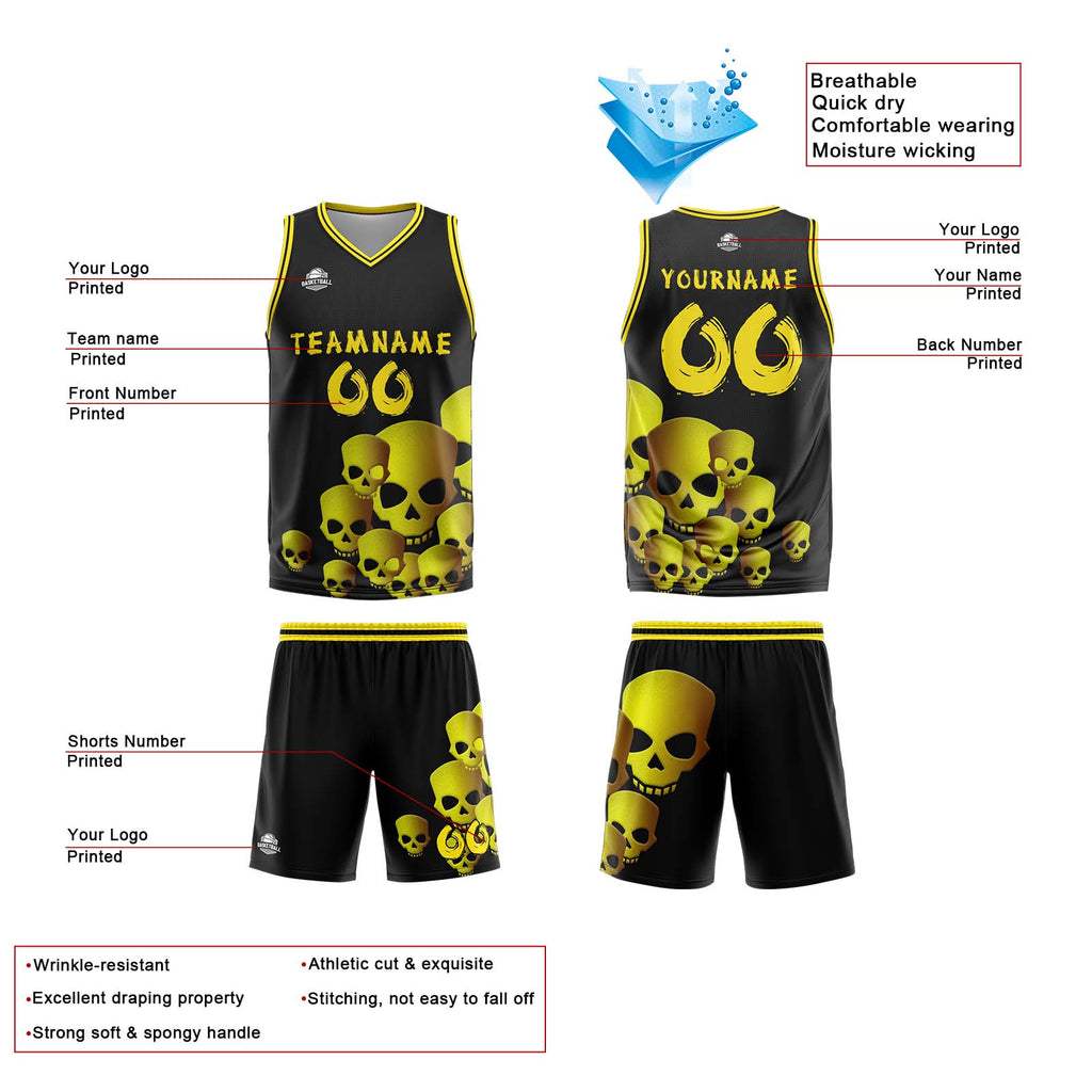 Custom Fluid Yellow Basketball Jersey Uniform Suit Printed Your Logo Name Number enthsush