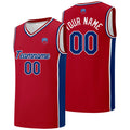 Custom basketball jersey shorts for men and women. Embroidered and printed name, number and logo Red enthsush