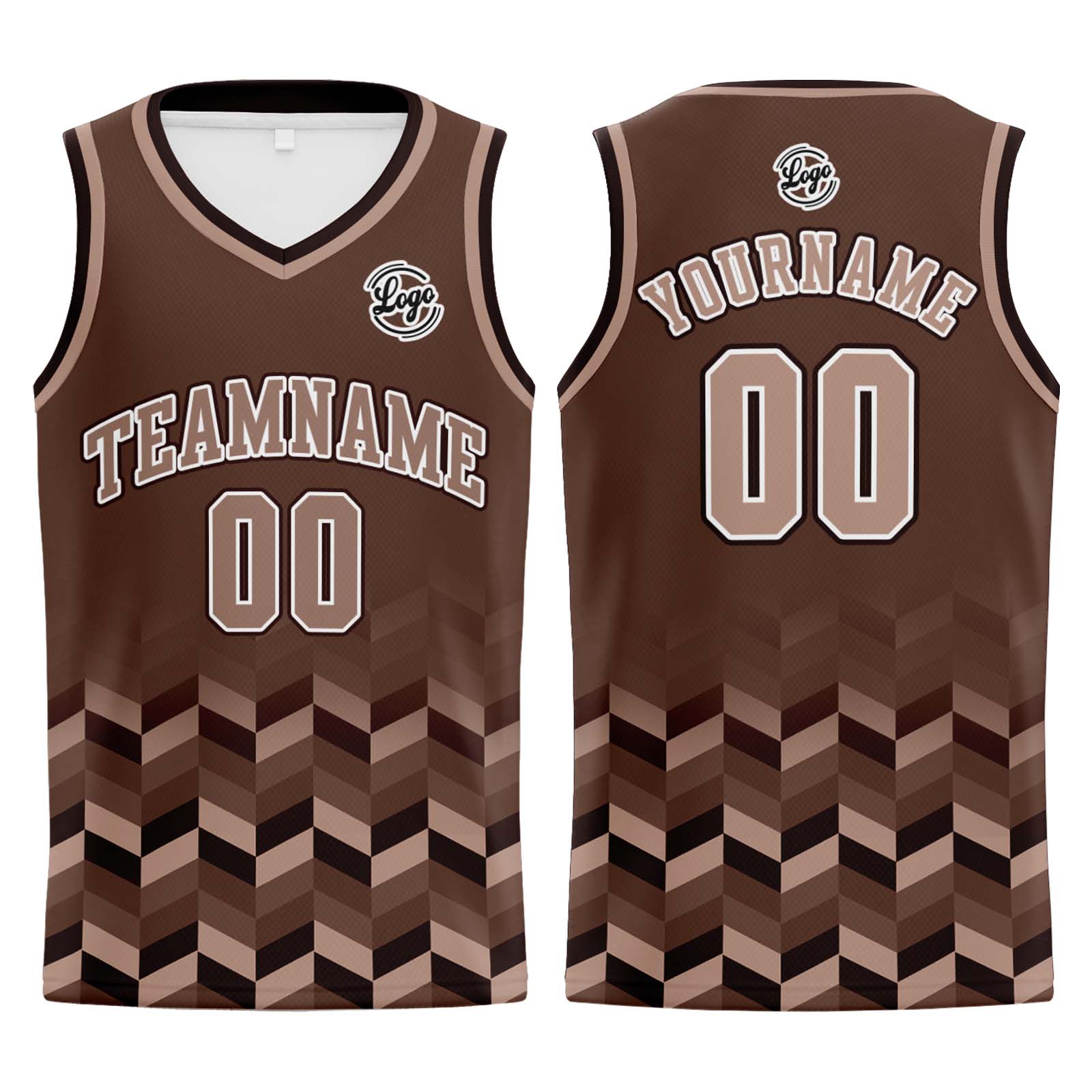 Custom Brown Basketball Jersey Uniform Suit Printed Your Logo Name Number enthsush