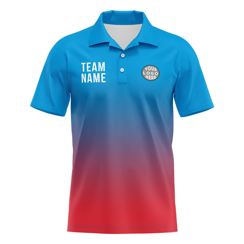 Custom Blue Red Hot Pink Football Polo Shirts Add Your Unique Logo/Name/Number