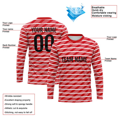 Custom Basketball Soccer Football Shooting Long T-Shirt for Adults and Kids Red enthsush