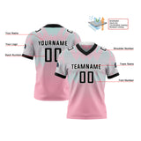 Custom Blue Powder Reversible Football Jersey Personalized Gradient Football Shirts for Men Printed Team Name Number Logo